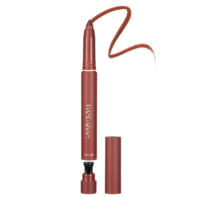 Lápiz labial mate resistente al agua, 6 colores, duradero, Sexy, rojo, marrón, terciopelo, pigmentos Nude, labios, contorno, Cosméticos de maquillaje