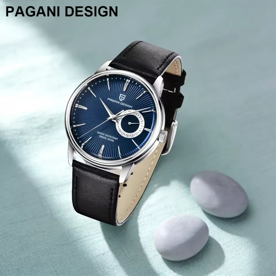 PAGANI DESIGN Men's Casual Quartz Watch Light Luxury All-Match Coated Glass Waterproof Stainless Steel Dial Date Display Watch