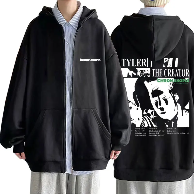 

Rapper Tyler The Creator Chromakopia The World Tour Zipper Hoodie Autumn Winter Men Women Fashion Hip Hop Oversize Zip Up Jacket