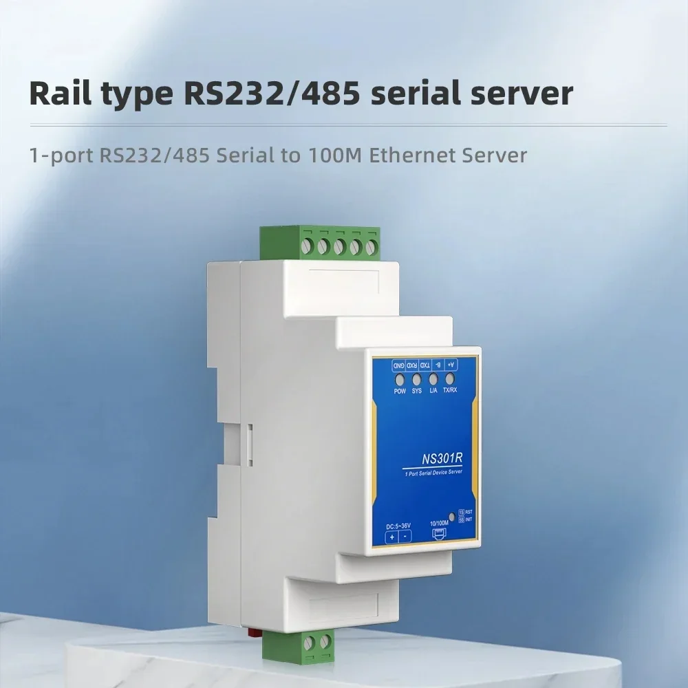 Industrial Grade Rail Type Tcp Ip Network Module Serial Server Modbus Rtu To Modbus Tcp Gateway