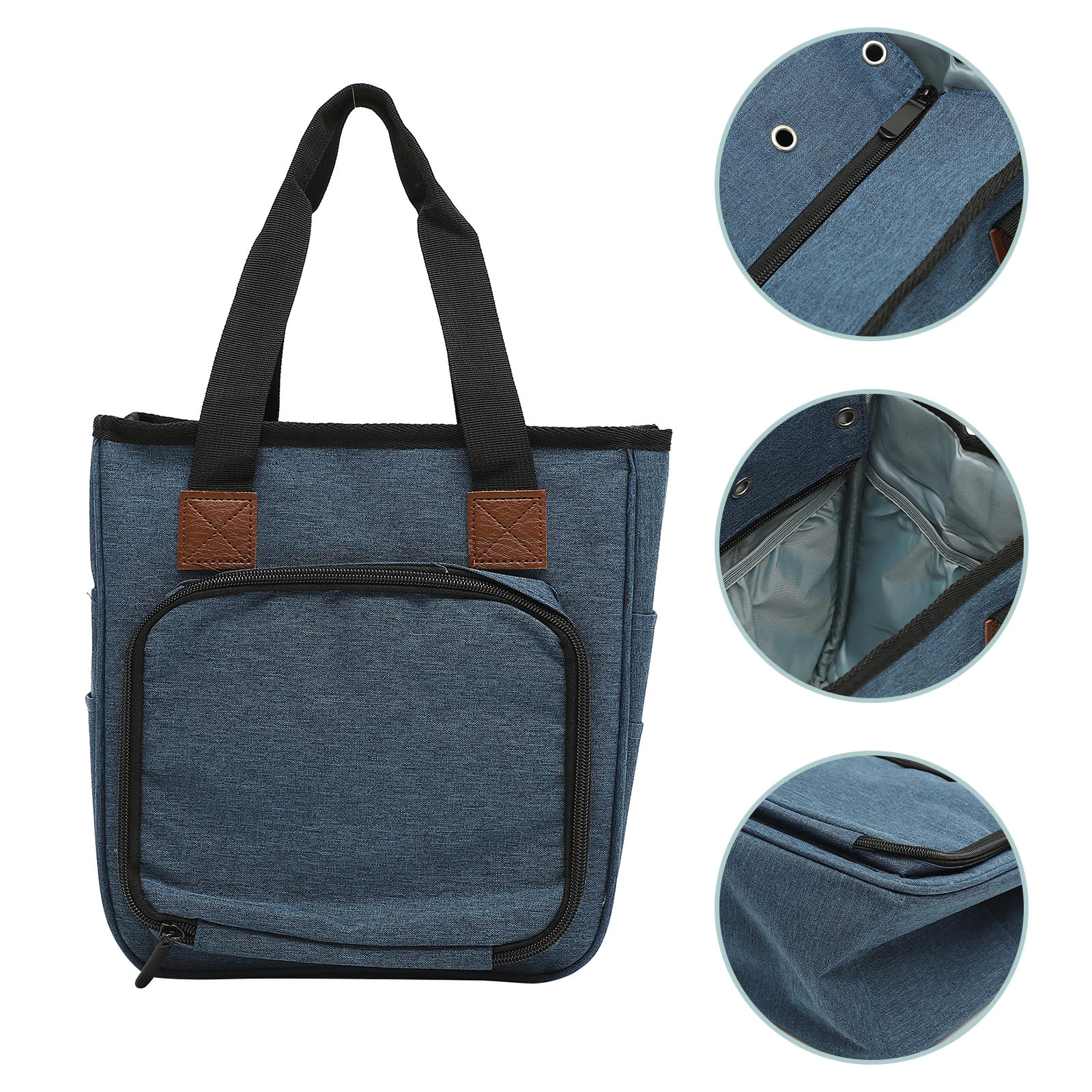 

Tote Bag Knitting Tool Storage Crochet Hook Crocheting Blue Sewing Supplies Organizer Travel