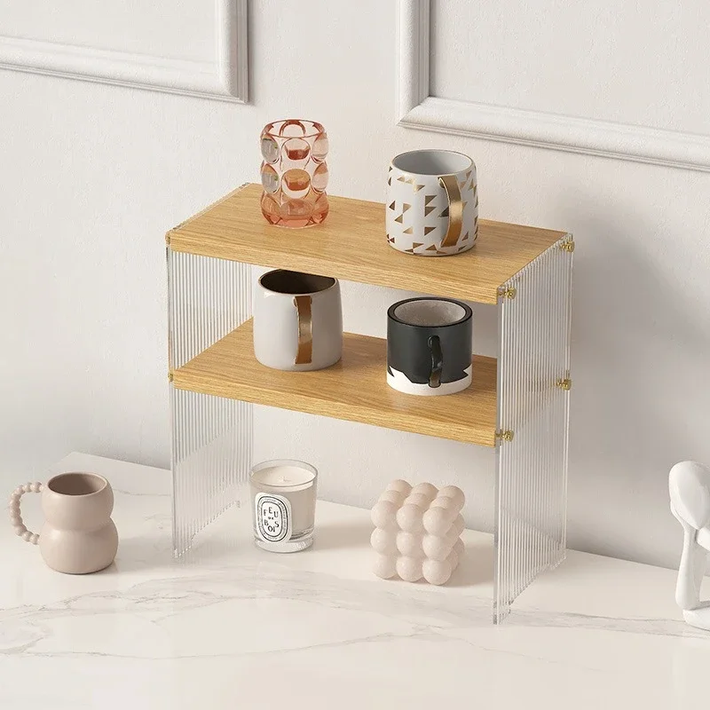 

Многослойная, простая в очистке акриловая стойка для офисного рабочего стола, портативная чашка для хранения салфеток, органайзер для хранения мелочей, настольный домашний декор