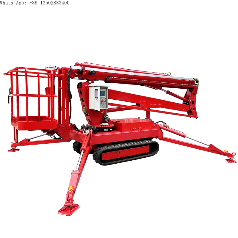 18m 24m Rotary Basket Swing JIB Aerial Work Lift Platform Adjustable Crawler Tracked Spider