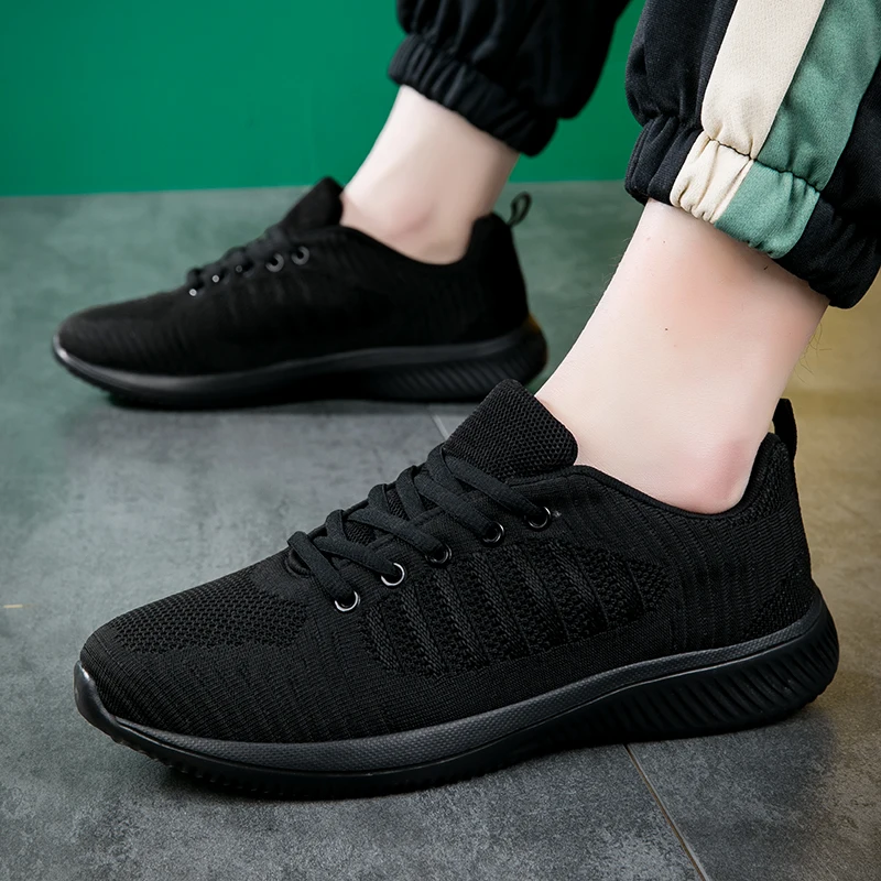 Casual and Comfortable Shoes Couples Black Sports Shoes, Men's Fashion Men's Vulcanized Flat Shoes Driving Shoes Running Shoes