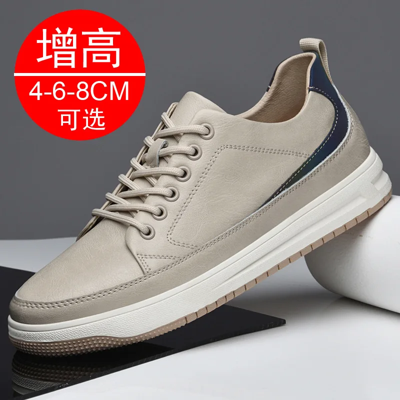 

Men's Invisible Elevator Shoes 6cm Trendy Sports Comfortable Leather Heightening Shoes For Men Sneakers Lift Height Shoes Man