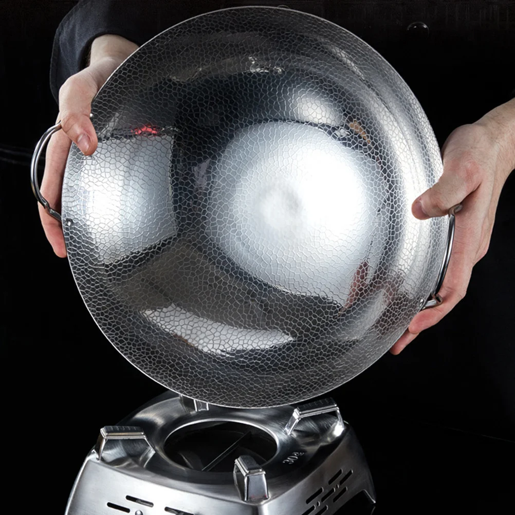 

Stainless Steel Dry Double Handle Seafood Pot Small Hot Pot Round Bottom Oil Collection Design Waterproof Lightweight