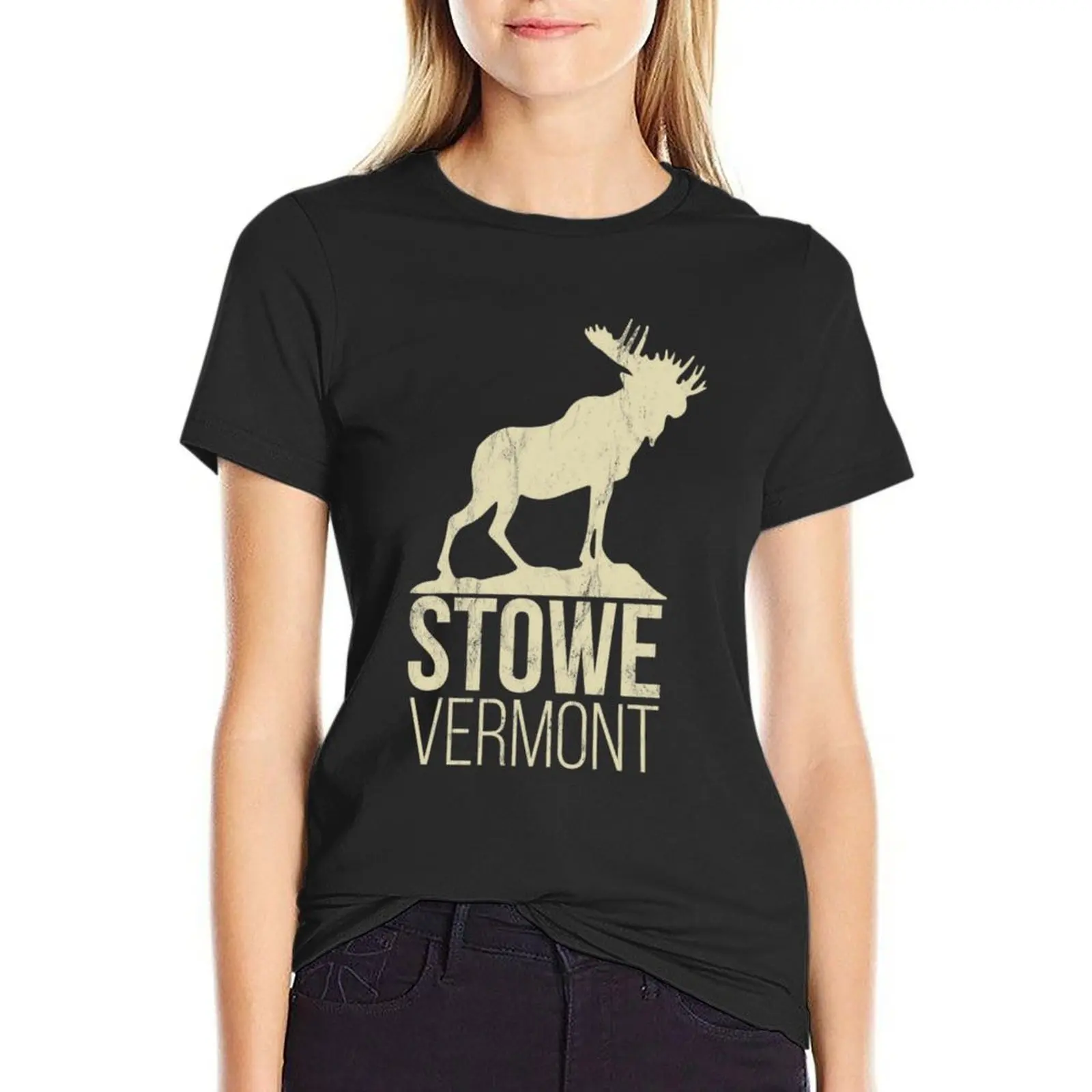 

Stowe Vermont - Moose \t T-Shirt anime clothes oversized Blouse cute t-shirts for Women