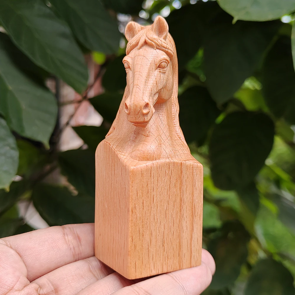 Hand-Carved Wooden Horse Head Ornament, Realistic Style, Animal Theme, Suitable for Halloween Decorations, Tabletop Decorations, Home Decor, Fireplace, Bedroom, Christmas Gifts, Valentine's Day Gifts