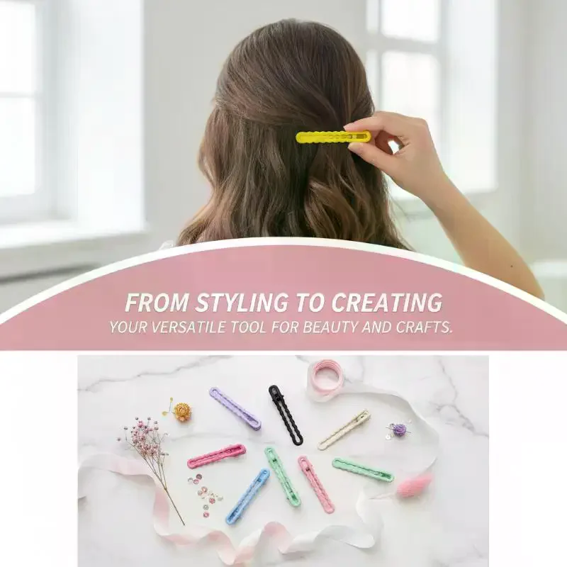 10Pcs Colorful Nonslip Hair Clips Matte Wavy Design Hairclip Styling Accessories Cute Barrettes Headwearfor Daily Makeup Travel