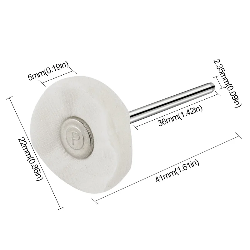5 pz Panno di Cotone Rettifica Levigatura Testa Abrasiva Lucidatura Ruota 3mm/2.35mm gambo Filo Spazzola per Lucidatura per Trapano Dremel