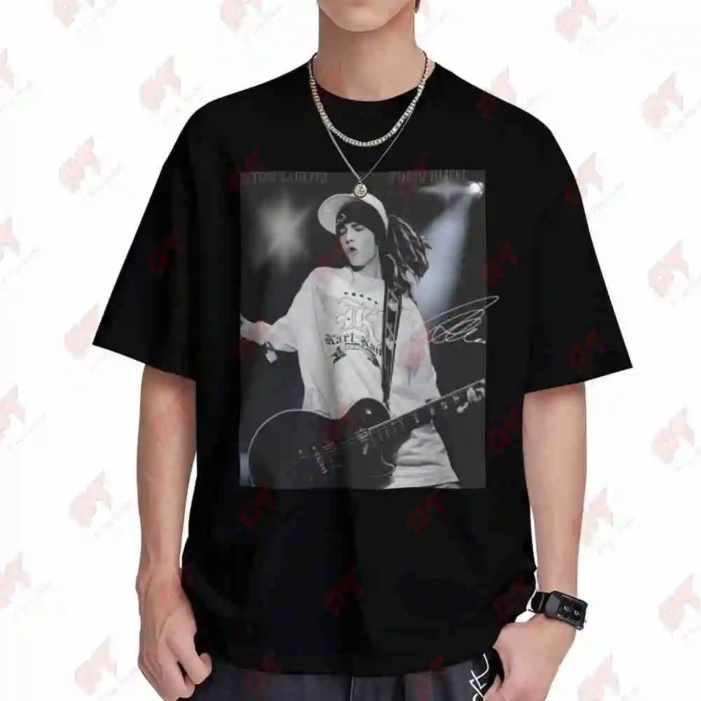 Tom Kaulitz Tokyo Hotel Signature Guitar Stage Short Sleeve Tee 100% Cotton T-Shirt