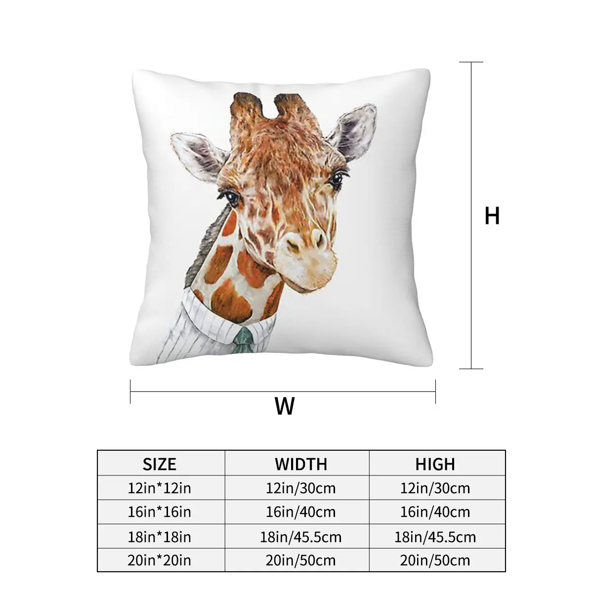 Giraffe Square Pillowcase Pillow Cover Cushion Decor Comfort Throw Pillow for Home Car