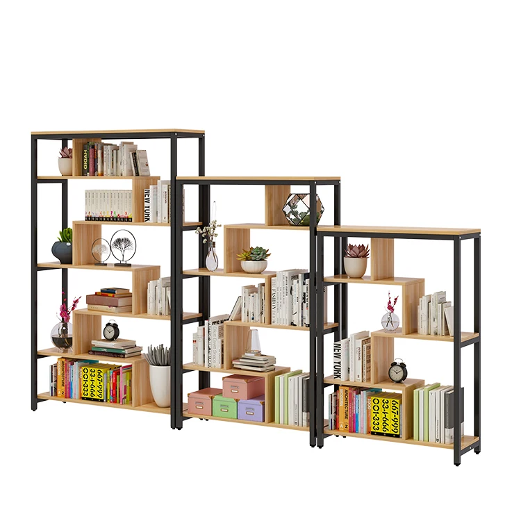 2021 new design modern creative corner library bookcase office furniture wooden bookshelf