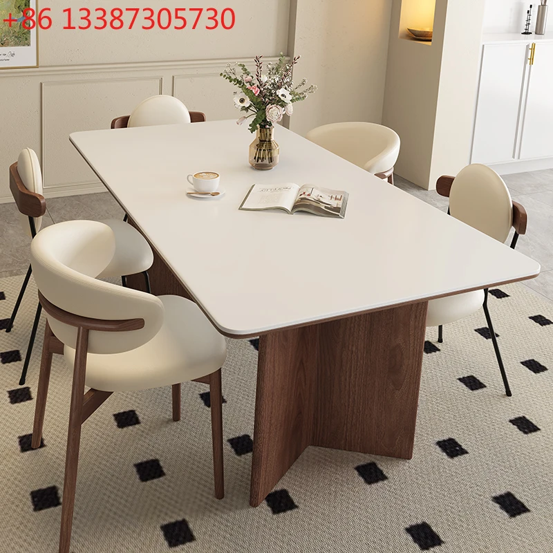 

Обеденный стол из массива дерева во французском кремовом стиле, для гостиной, с каменной столешницей, современный, средневековый, американский, винтажный.