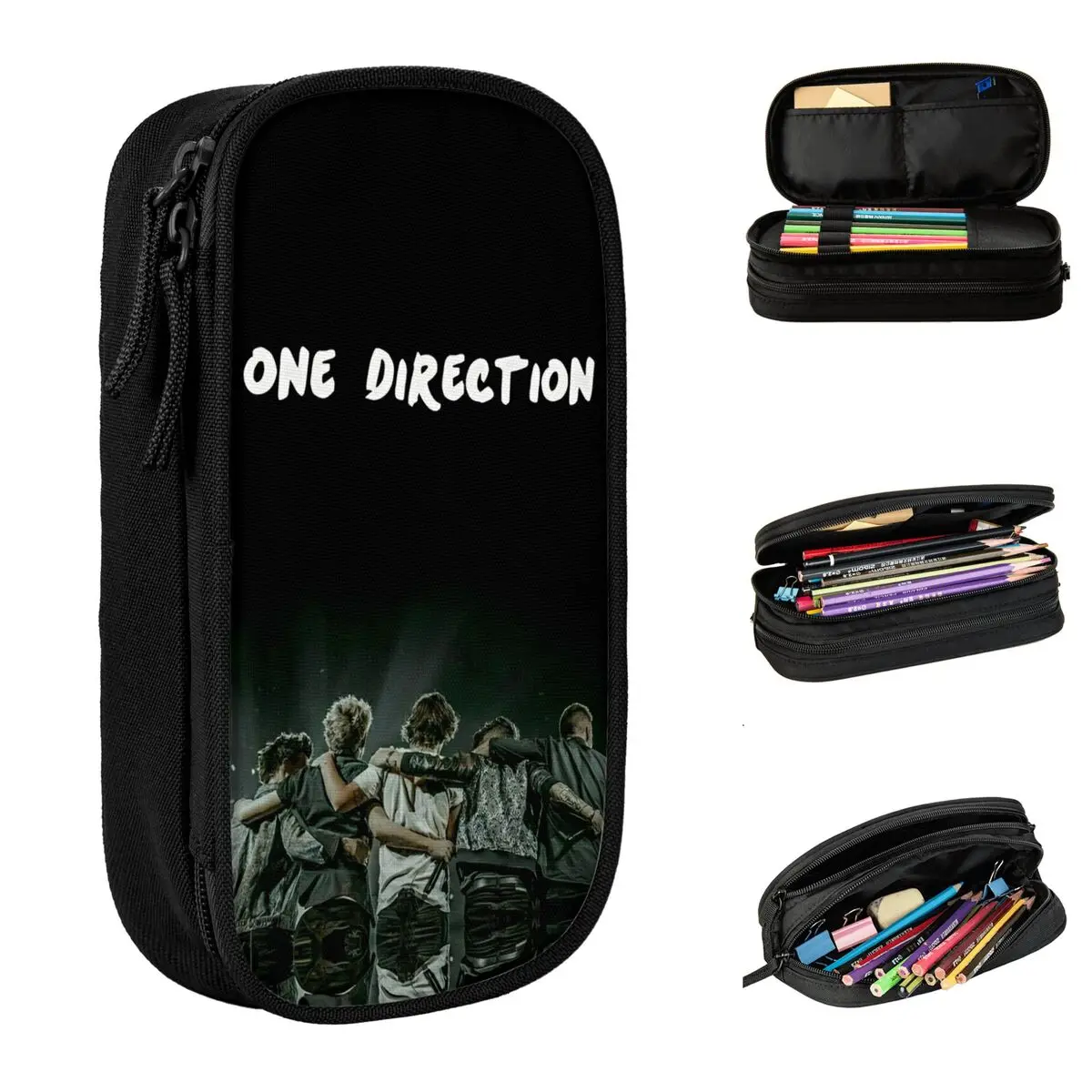 Ones Music And Directions Pencil Cases 1D Punk Band Pencil Box Pen for Student Big Capacity Pencil Bags Cosmetic Stationery