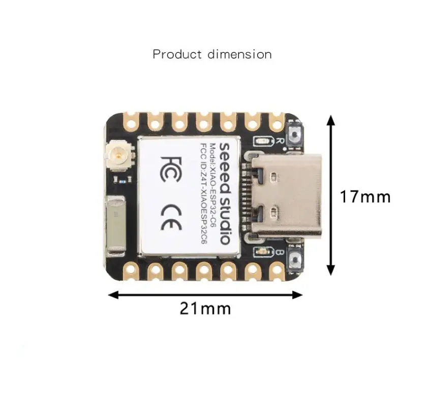 ESP32 C6 C3 S3 Seeed Studio XIAO ESP32C6 WiFi6 Bluetooth ESP32-C6 Support Zigbee Matter Wireless RP2040 PR2350 Development Board view 4