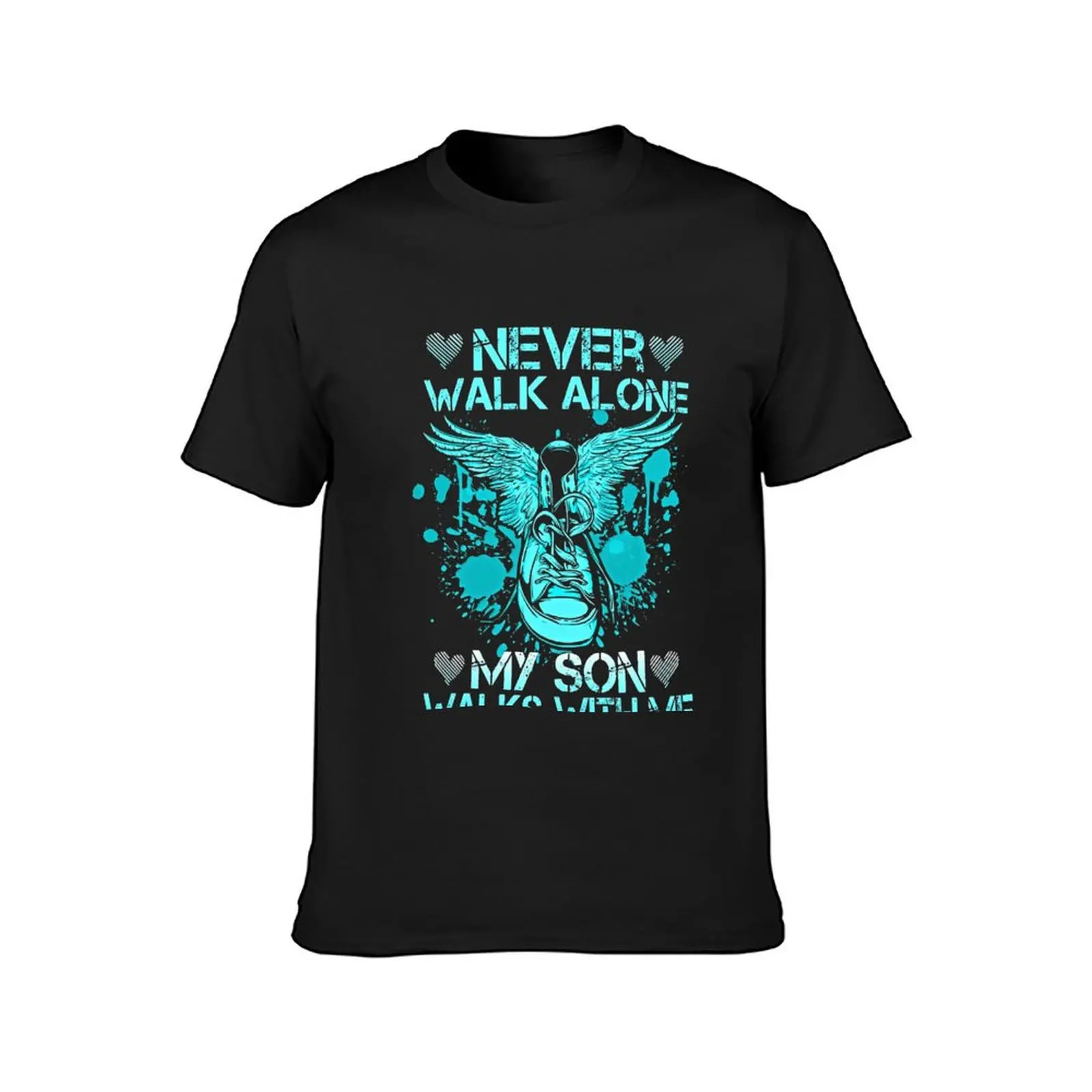 Never Walk Alone My Son Walks With Me Angel In Heaven T-Shirt customs design your own plus sizes men clothings