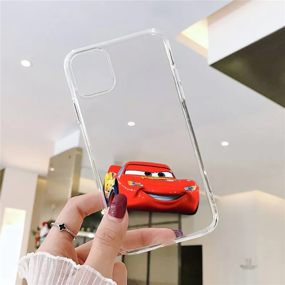 Autos L-Lightning M-McQueen Handyhülle für iPhone 15 11 13 14 Pro Max 7 8 Plus X Xr Xs Max Se 2020 12 Mini transparente Abdeckung