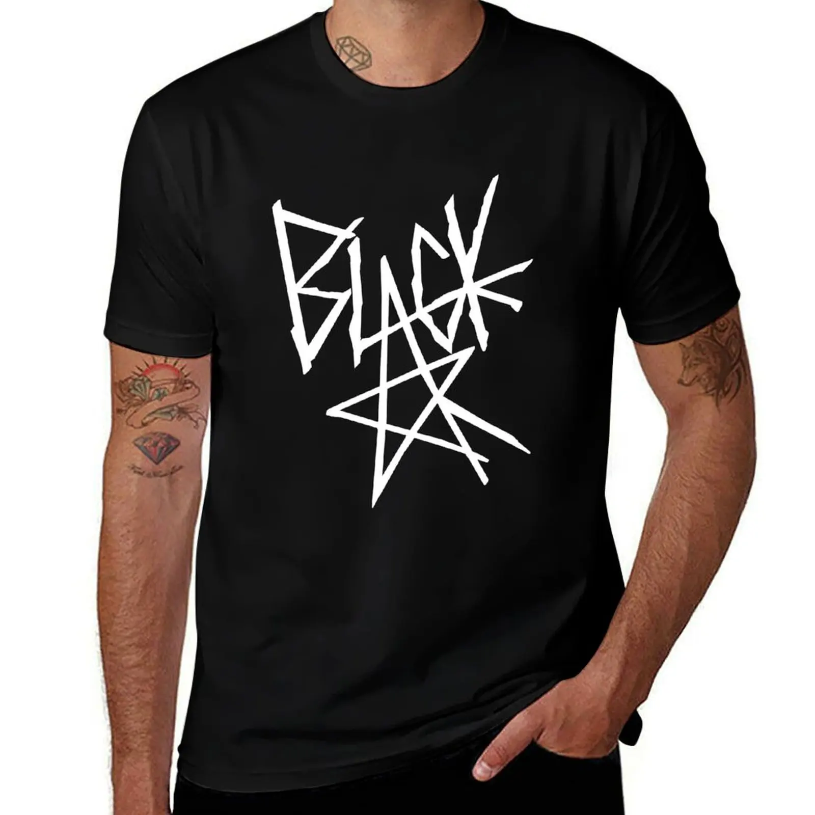 Black Star Signature Soul Eater T-Shirt Retro Style Print Casual Top T-Shirt
