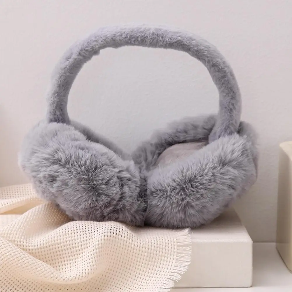 Winter Headwear Winter Women's Plush Earmuffs Windproof Foldable Headband for Outdoor Skiing Commuting Faux Fur Earmuffs
