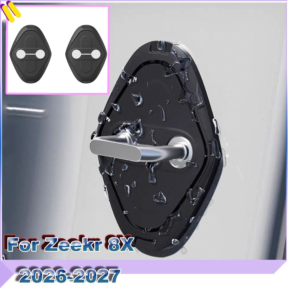For Zeekr 8X 2026-2027 Car Magnetic Door Lock Cover Silicone Latch Buffer Pad Anti‑Rust Shock‑Damp No‑Glue Auto Accessories