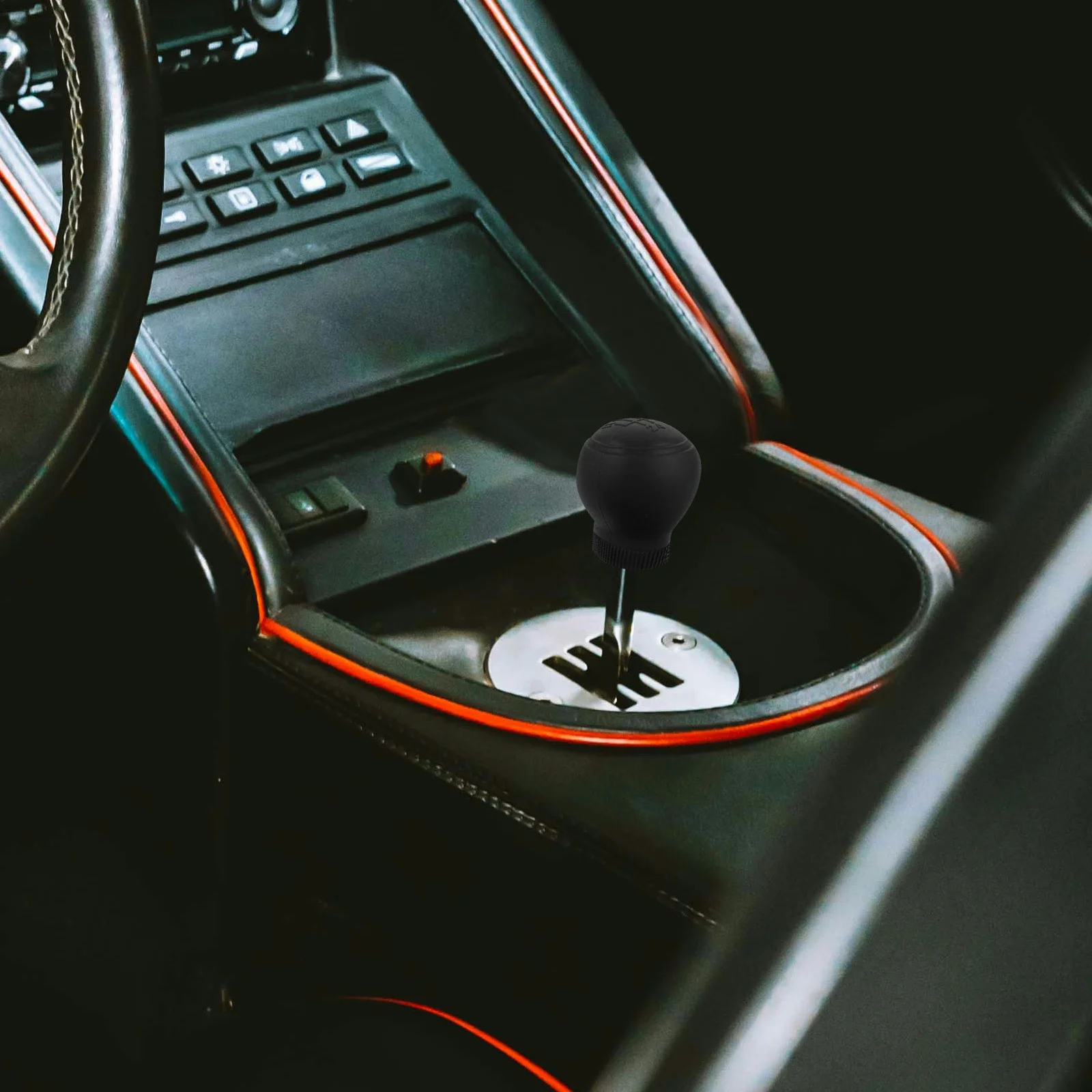 

2pcs Silicone Gear Shift Knob Cover Non Slip 5 Speed Manual Shifter Universal Fit Black Car Interior Decoration Vehicle