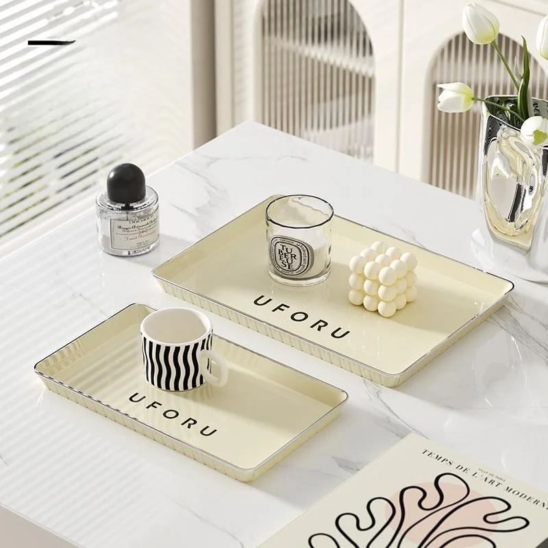 

Пластиковый прямоугольный поднос для чая, напитков, десертов и фруктов в скандинавском стиле для дома, гостиной и офиса