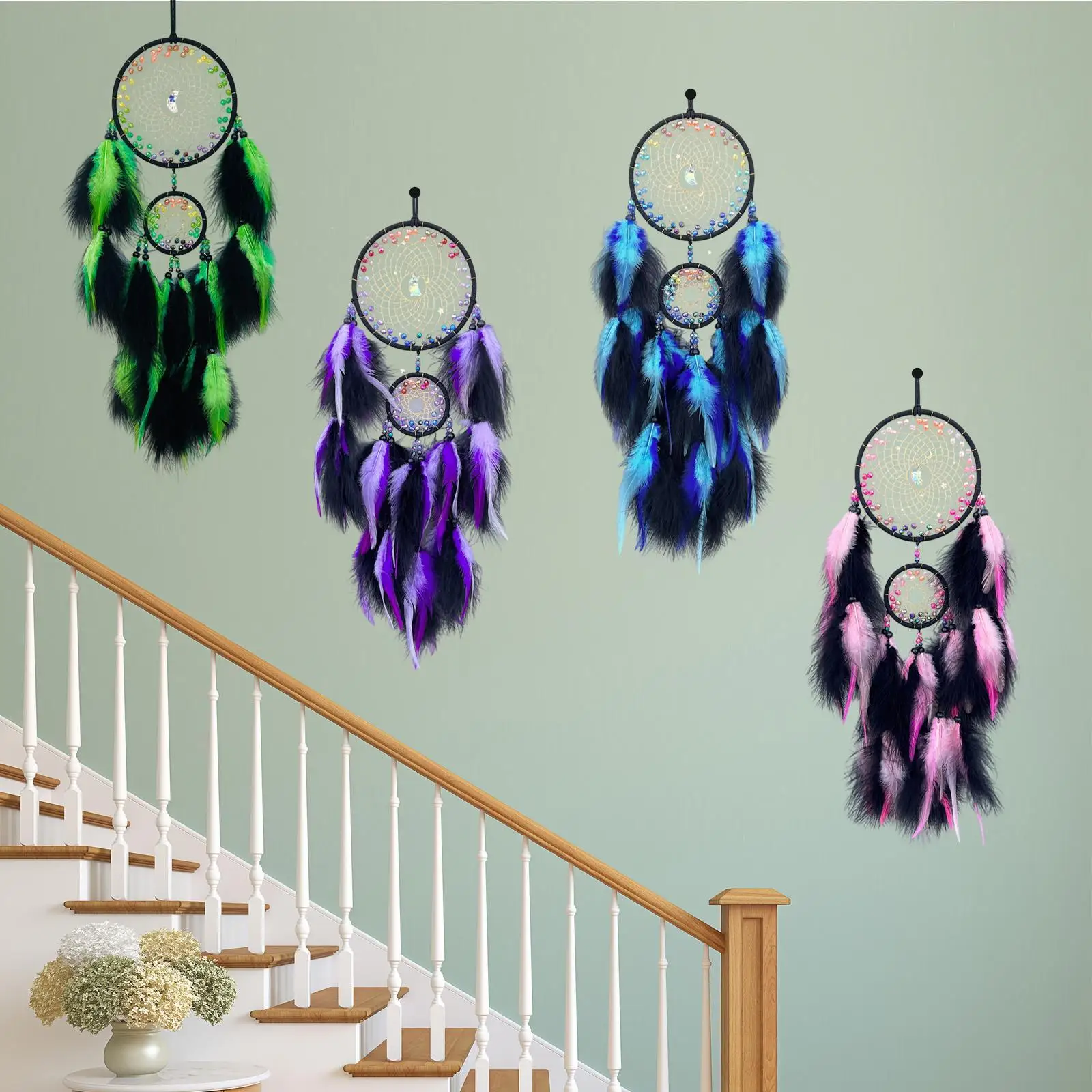 

Dreamcatcher Wall Decor Decorative Hanging Ornament for Room Halloween Decor
