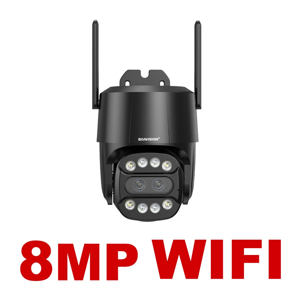 Ip Camera Wifi/4G Sim-kaart Ptz Hd 4MP 8MP Dual Lens 2.8Mm-8Mm 10X Zoom Outdoor ai Menselijk Tracking Kleur Nachtzicht Audio Security Camera