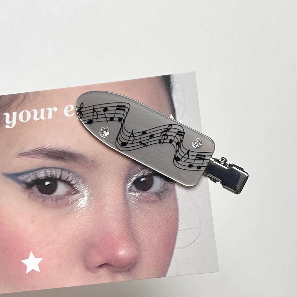Original Harajuku Piano Guitar Hair Clip with No Trace on the Side Women's Bangs Duckbill Headwear Y2K Valentine's Day Gift view 5