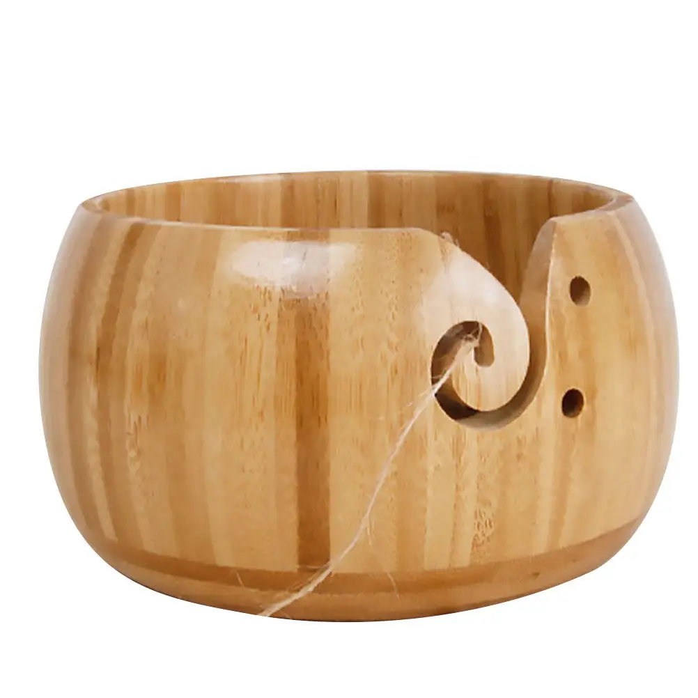 

Бамбуковая чаша для хранения пряжи и ниток, органайзер для вязания, прочная, нескользящая, для шерстяных нитей, для домашних рукоделий и DIY-проектов