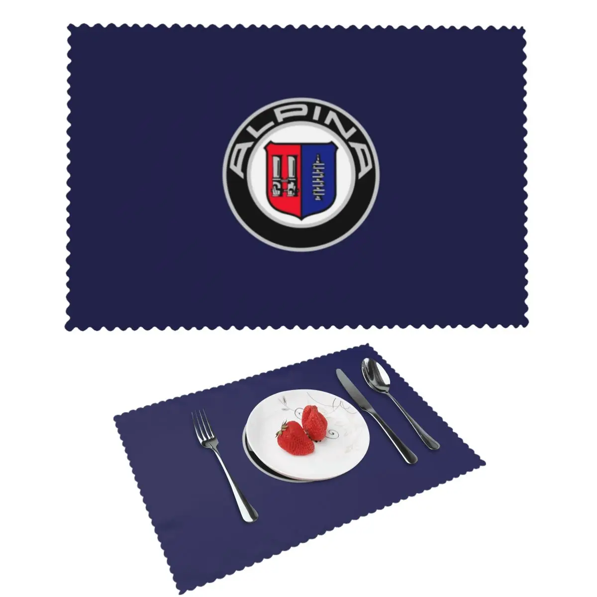 Alpina-mantel Individual con logotipos de coche clásico, tapete antideslizante para mesa de comedor, posavasos, decoración del hogar, esteras súper absorbentes