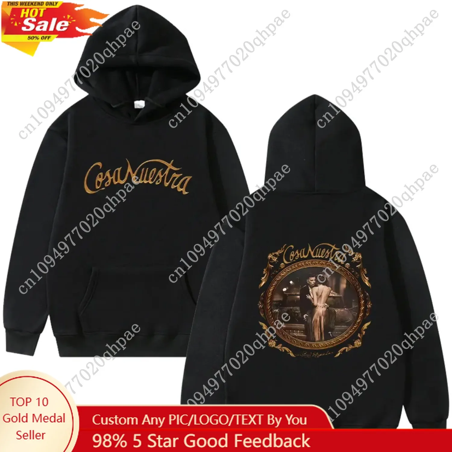 

Rapper Rauw Alejandro Cosa Nuestra Hoodie Men Women Hip Hop Fashion Pop Music Pullover Hoodies Men's Vintage Casual Sweatshirt