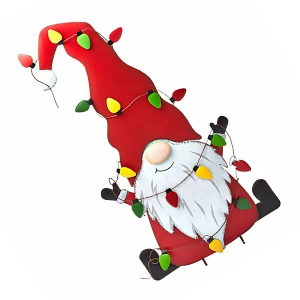 

1Pcs Iron Art Dwarf Garden Stake Creative Lawn Decoration Christmas Outdoor Festival Adornment Christmas Dwarf Garden Stakes