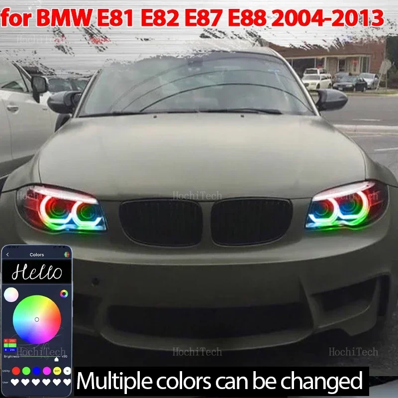 

Для BMW 1 серии E81 E82 E87 E88 ксеноновая фара 2004-2013 RGB динамические вращающиеся ангельские глазки светодиодные последовательные струящиеся автомобильные кольца