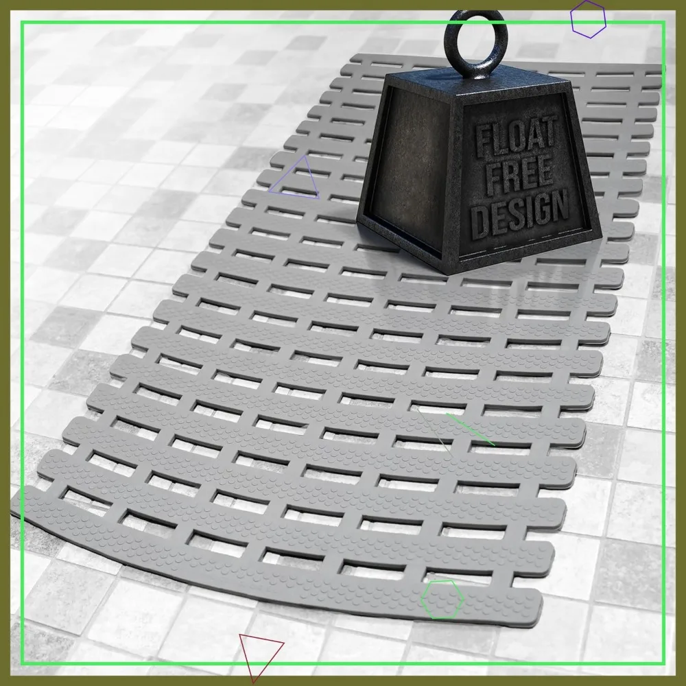 

Утяжеленный противоскользящий коврик для ванной и душа, текстурированный, без присосок, безопасный, для плитки и камня, 31 x 15 дюймов