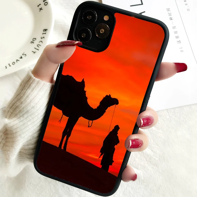 Coque de téléphone en caoutchouc et silicone pour iPhone, 5, 5S, SE 2020, 6, 6S, 7, 8 PLUS, X, XS, Poly 11, 12, 13 MINI, 14 PRO MAX, Desert Camel Nomad