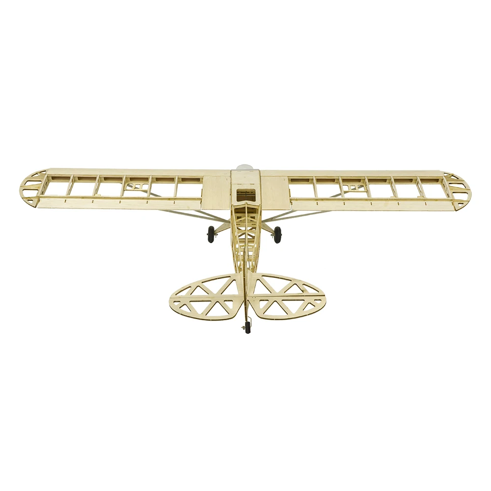 เครื่องบินจำลองไม้บัลซา DW Hobby Piper J3 Cub ขนาดปีก 1200 มม. ของเล่นประกอบเองแบบ RC รุ่น Woodiness Model Wood Plane S23
