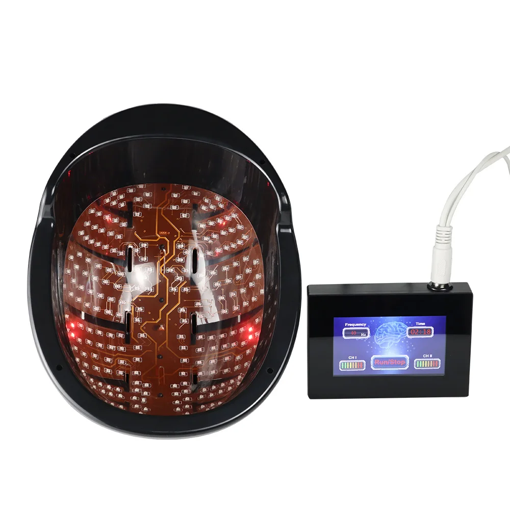 Transcranial Magnetic Stimulation Near Infrared LED Light Therapy Brain Photobiomodulation 810nm Helmet