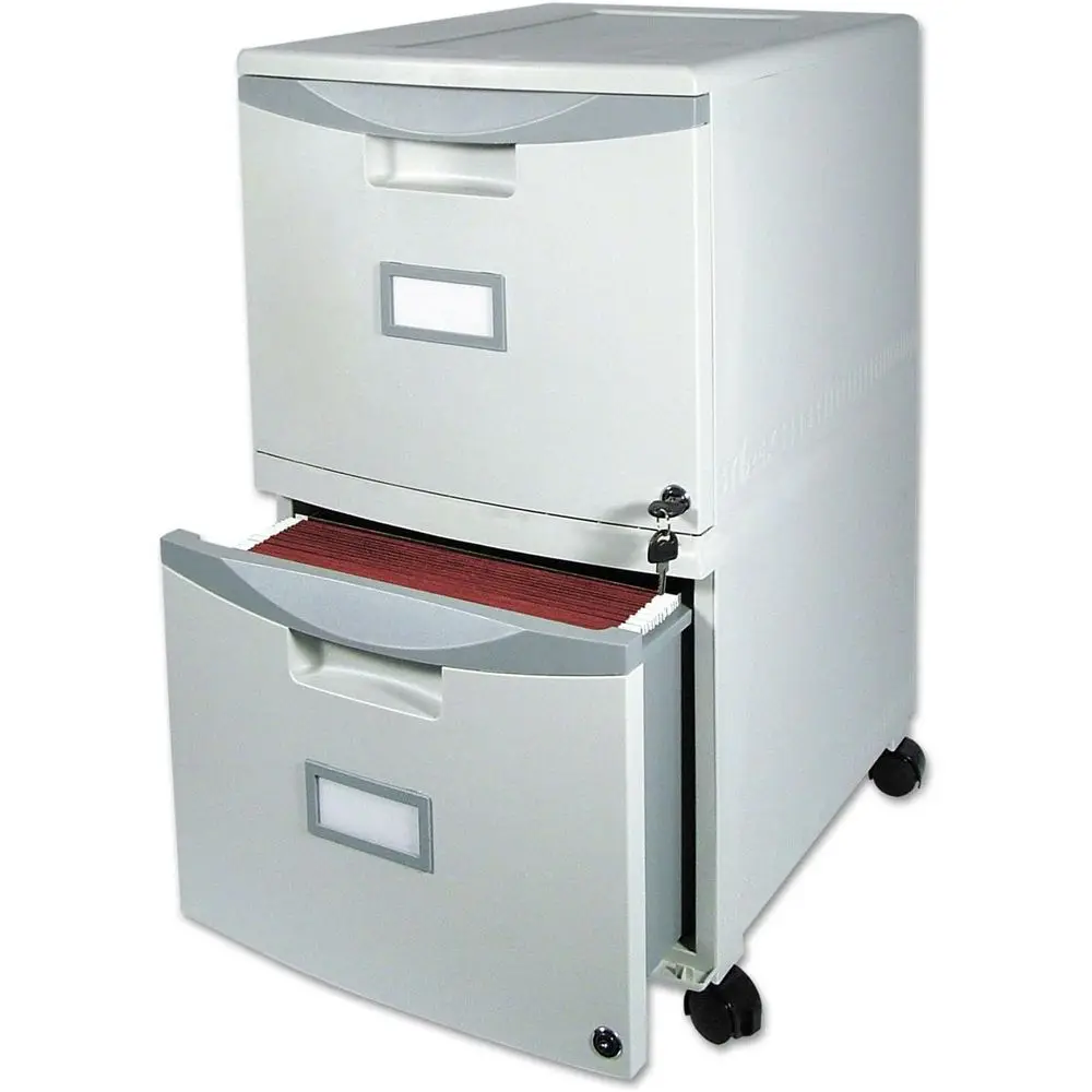 

Two-Drawer Mobile Filing Cabinet, 14.75 Wide x 18.25 Deep x 26 High, Gray
