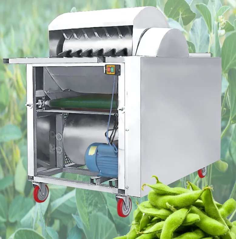 Edamame Picking Shelling Machine/soya Pea Pod Hulling Picker/grean Bean Processing Harvesting Machine