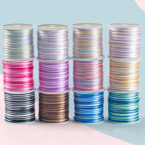 Buntes Gradienten -Nylondraht für DIY, chinesischer Knoten, makramtliche Saiten, geflochtenes Armband, Beulen, Perlen, Shamballa -Seil 10 Hauptverkaufskleider 70er - №10