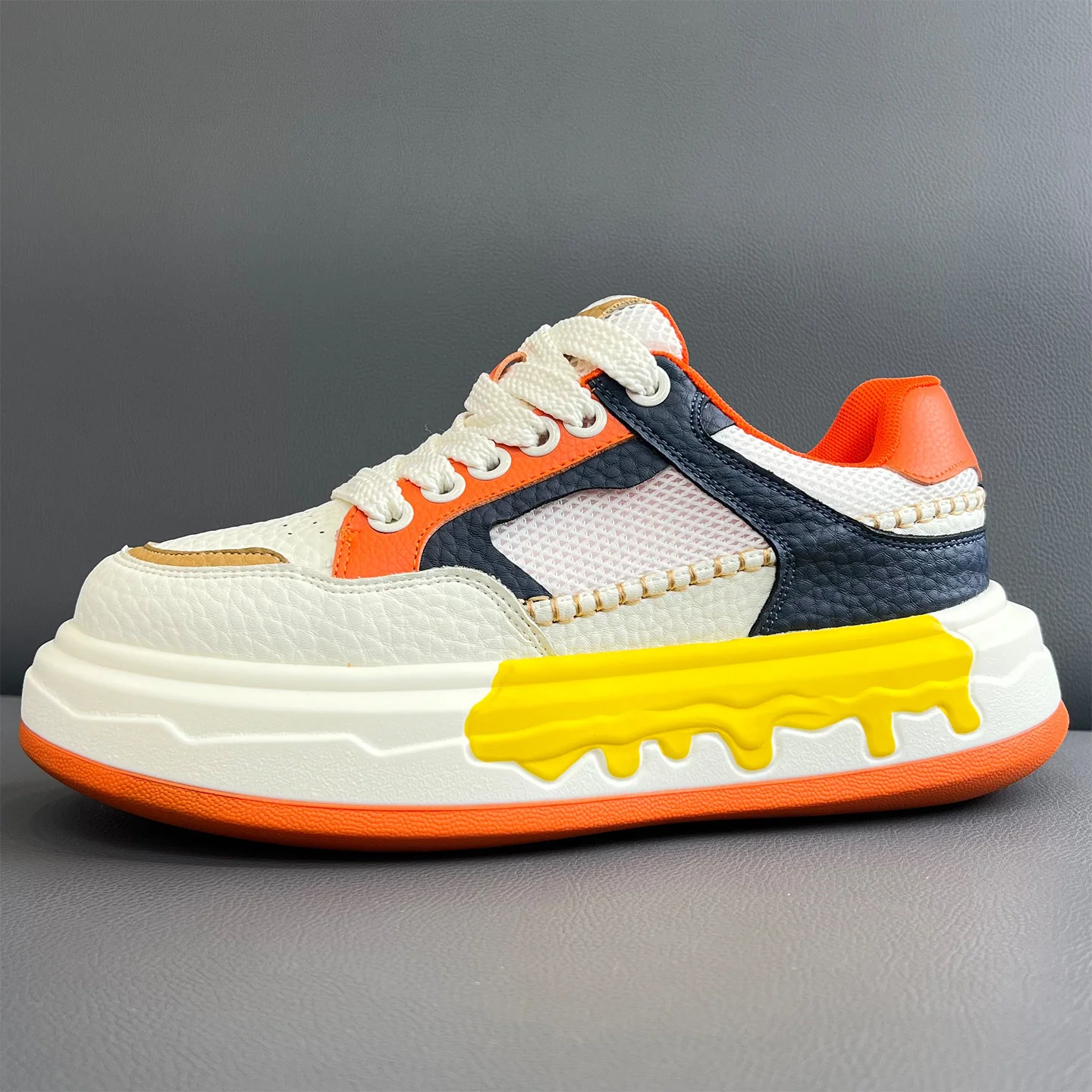 Thick Sole Men Chunky Sneakers Outdoor Wear-resistant Male Trends 2026 New Mens Casual Shoes Fashion Comfort Anti Slip Vulcanize