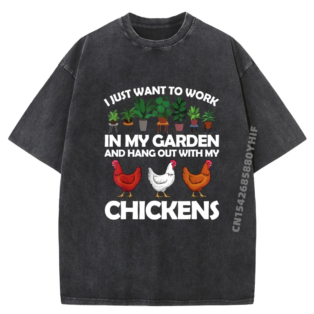 

Забавные рубашки с рисунком курицы для мужчин и женщин, садовые рубашки с рисунком курицы, мужская брендовая одежда, винтажная стираная рубашка