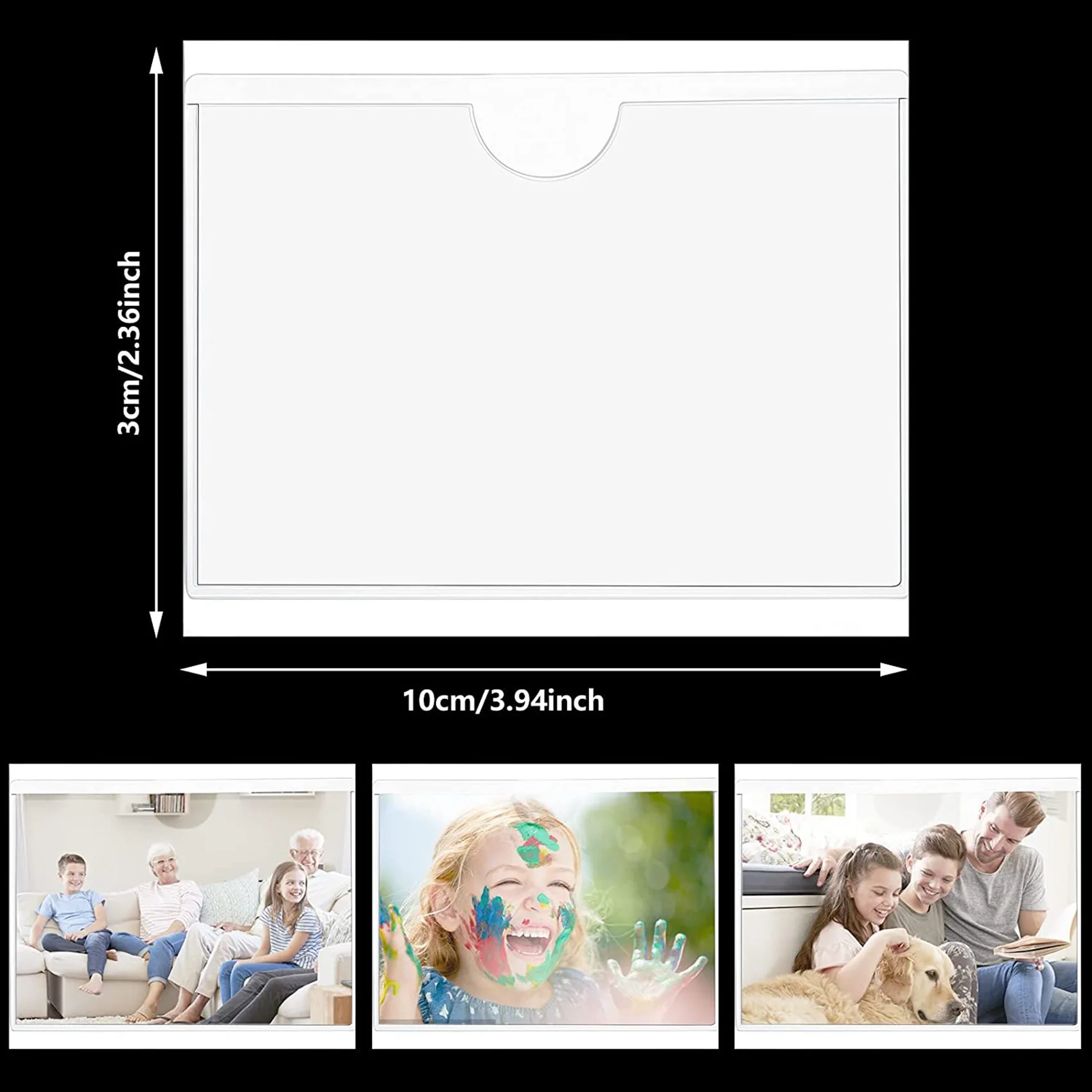 Superior-72Pcs Self-Adhesive Label Card Holder Index Pockets Holder 6X8.5Cm Clear Plastic Card Holder Adhesive Label Holder