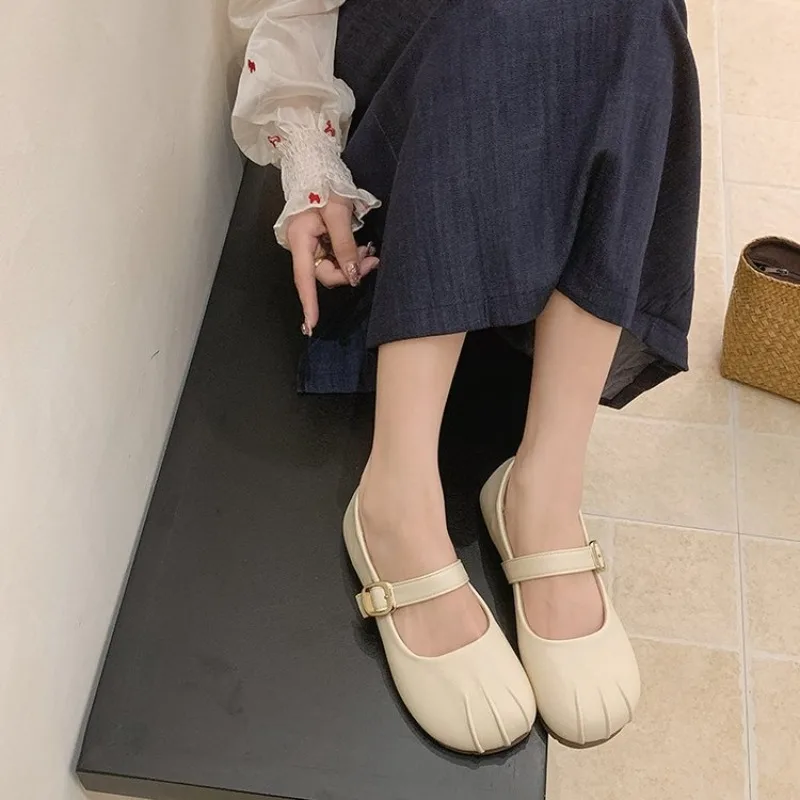 Mary Jane Shoes Women Cat Paw Toe Flats Retro Buckle Strap Ballet Flats Sweet Soft Shallow Mouth Ladies Daily Walking Shoes 2026 view 6
