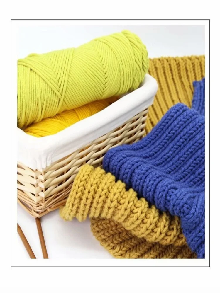 Thick Soft Acrylic Knitting Yarn Bulky Chunky Crochet Thread DIY Hand Weaving Yarn Ball for Scarf Hat Doll Handmade Craft