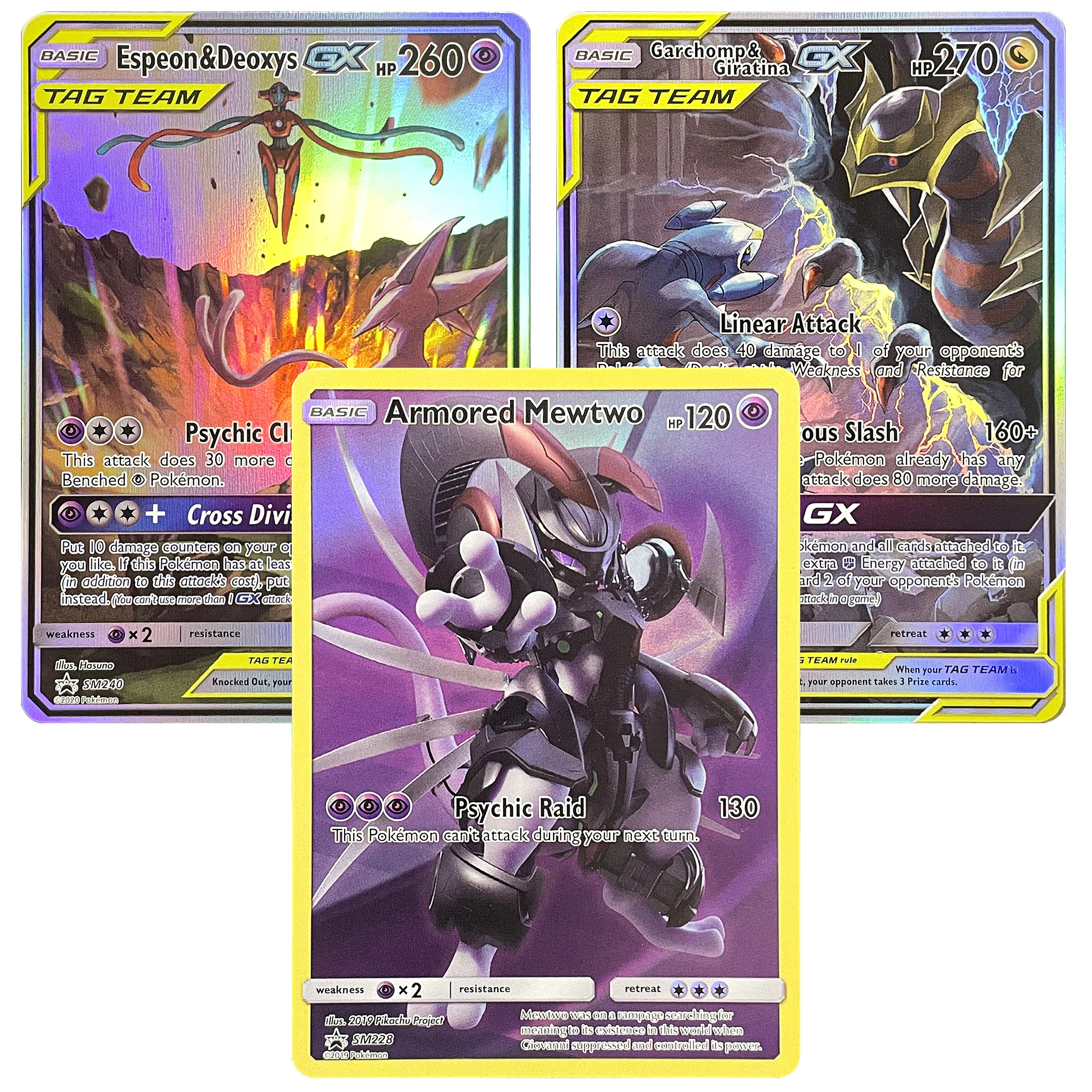 Избранные редкие коллекционные карты PKM Sun & Moon Promos Armored Mewtwo Espeon и Deoxys-GX Giratina Proxy TCG Pkm Cards