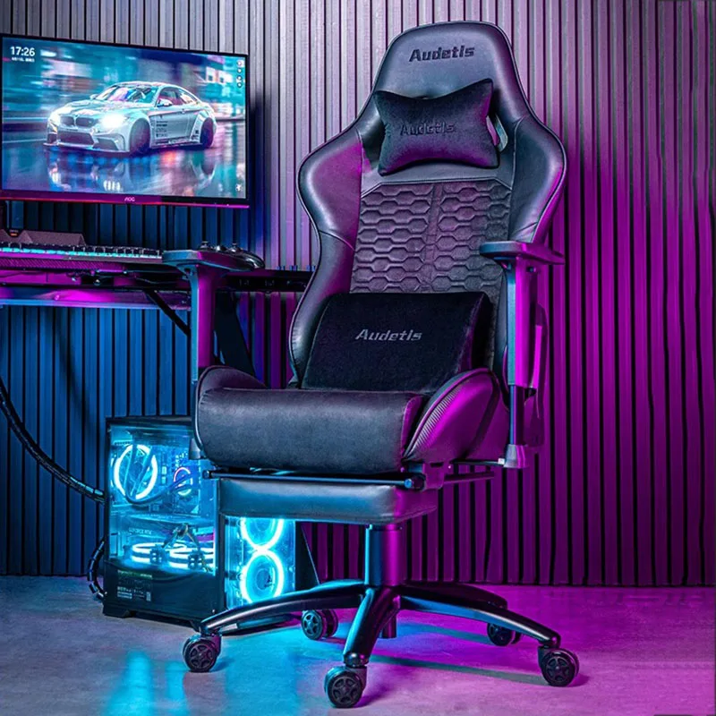 Originality Italian Office Chair Ergonomic Light Luxury Relax Comfy Gaming Chair Swivel Black Fauteuil Gaming Home Furniture