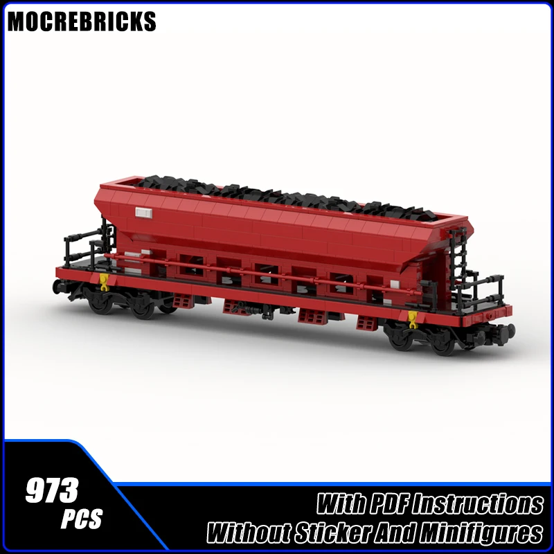 973PCS Railway Transport Trains Bulk Freight Wagon DB Facs 124 Convertible Dump Vans MOC Building Blocks Toys Kid's Bricks Gifts